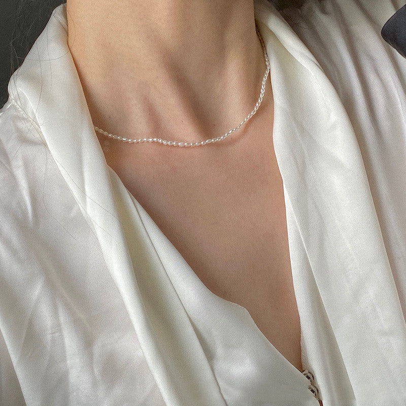 Simple Necklace Freshwater Irregular Pearl Women