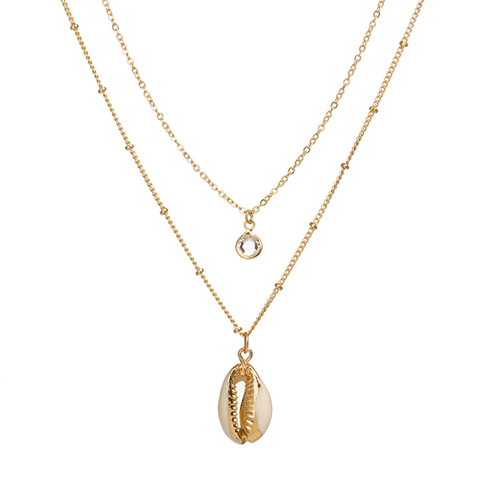 Irregular Natural Stone Shell Pearl Multilayer Necklace
