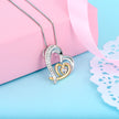 Two-tone Love Heart Moving Micro-inlaid Zircon Clavicle Chain