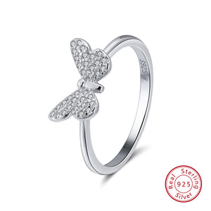 Butterfly zircon ring