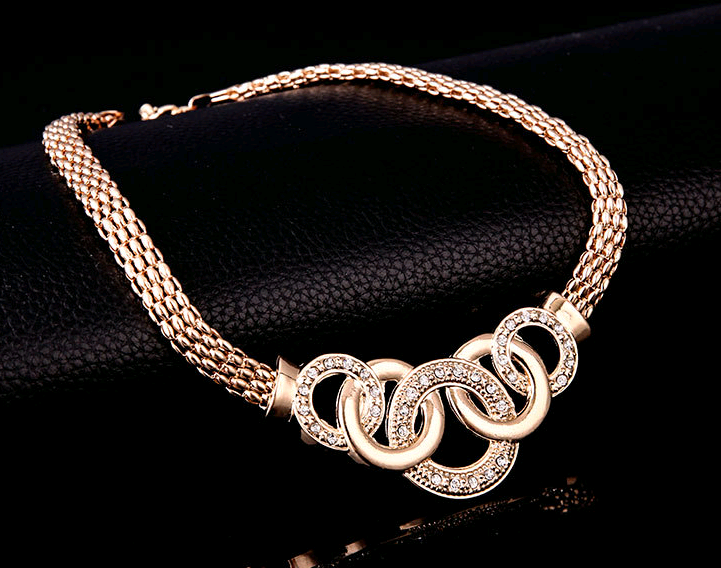 Necklace Earrings Bracelet Ring Jewelry Set 18K Jewelry Four-piece Set