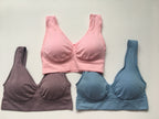 3pcs  Set Genie Bra With Removable Pads Two-double Vest Body Shaper Push Up Breast