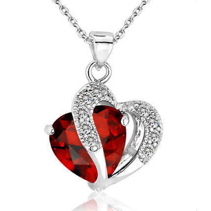 Heart Crystal Amethyst Pendant Necklace