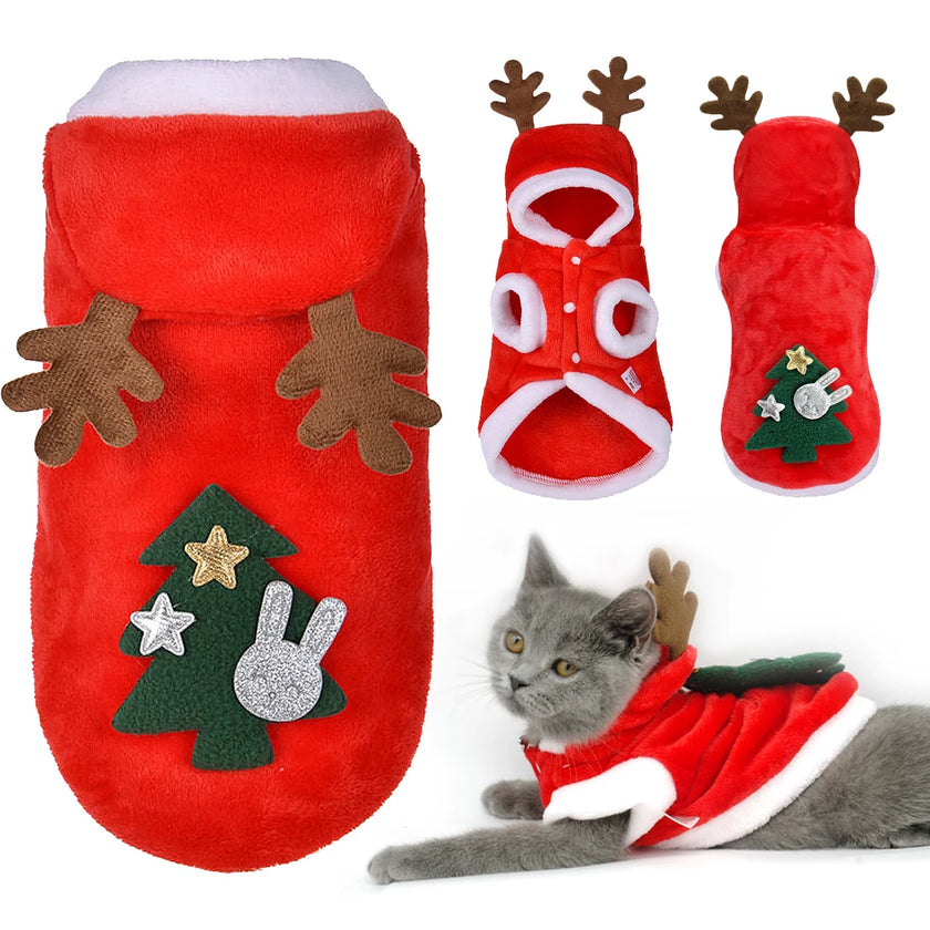 Cat Dog Clothes Small Dogs Santa Costume