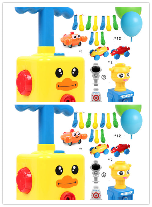 Power Balloon Launch Tower Toy Puzzle Fun Education Inertia Air Power Balloon Car Science Experimen Toy for Children Gift