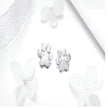 Cute Pet Imprint S925 Silver Earrings with White Gold Earrings