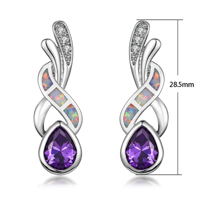 Purple Drop Diamond Earrings