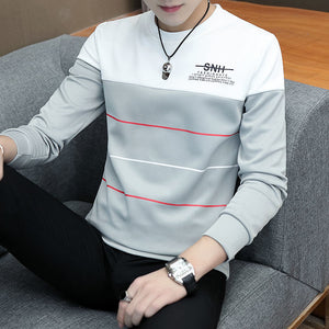 Men's round neck long sleeve T-shirt
