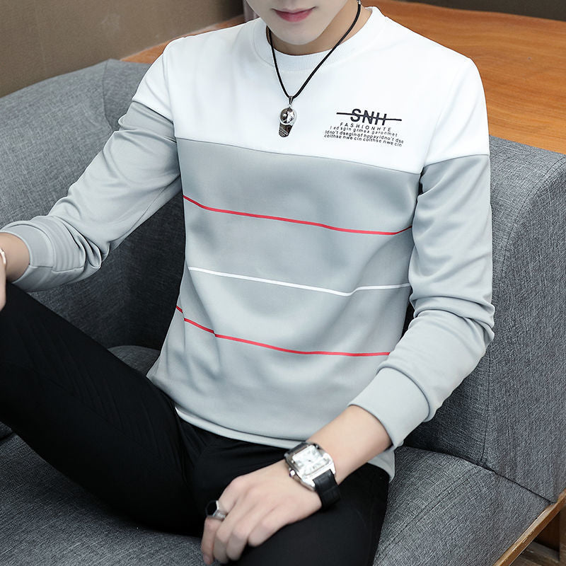 Men's round neck long sleeve T-shirt