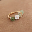 Original stone knitted flower ring