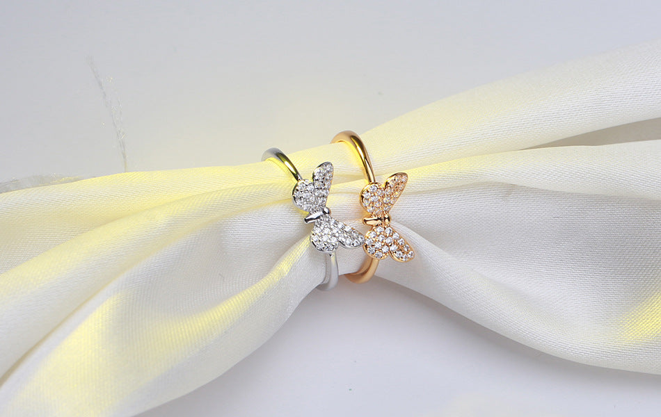 Butterfly zircon ring