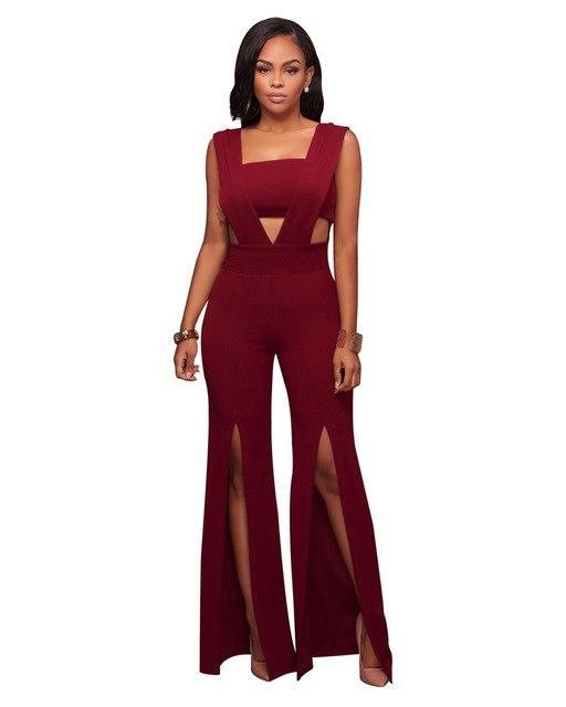 Bandage Jumpsuit Dress Long Skirt