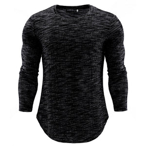 New Round Neck Slim Long-sleeved Men's T-shirt