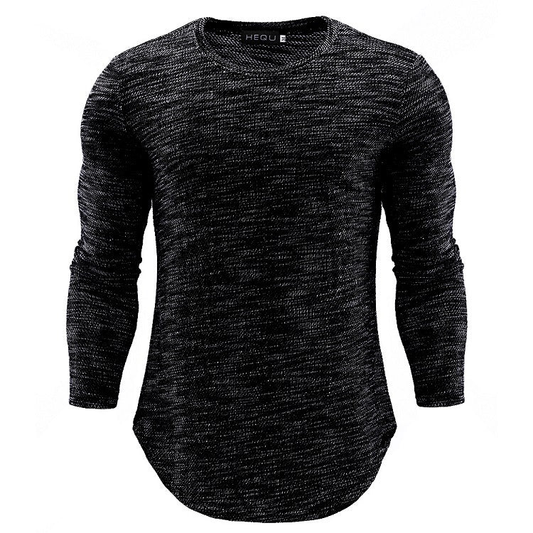 New Round Neck Slim Long-sleeved Men's T-shirt