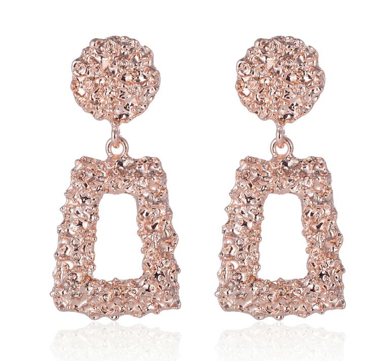 Big Vintage Earrings for Women Gold Silver Black Geometric Statement Earring  Metal Earing Hanging Fashion Jewelry