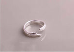 Fashionable beautiful feather plain silver ring