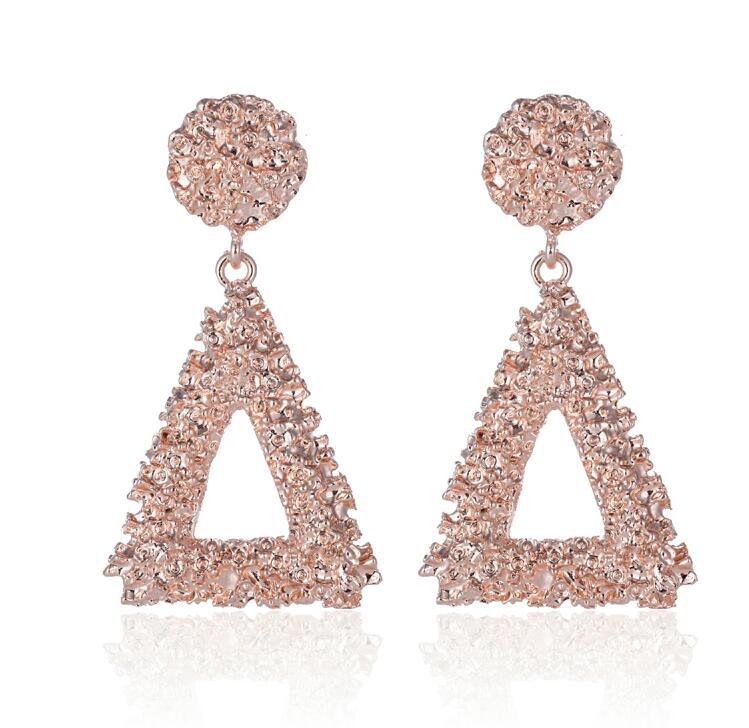 Big Vintage Earrings for Women Gold Silver Black Geometric Statement Earring  Metal Earing Hanging Fashion Jewelry
