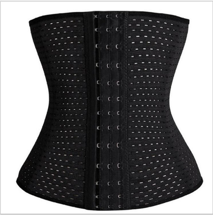 Women Hollow Tibial Belt Body-sculpting Hollow-out Round-hole Breathable Rubber Corset Post-natal Tummy Tucking Exercise Belt