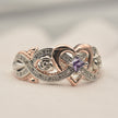 Love heart shaped two-tone ring