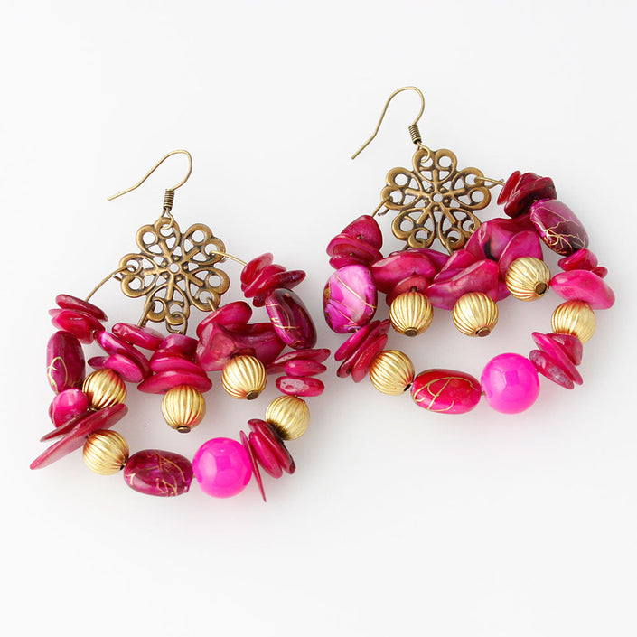 Bohemian style handmade beaded colorful Earrings