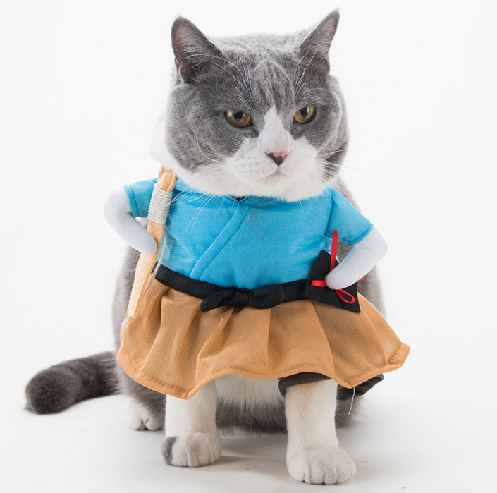 Funny Cat Costume Uniform Suit Cat Clothes  Dress Up