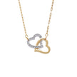 Elegant Romantic Temperament Double Heart Design Clavicle Chain Diamond Love Heart