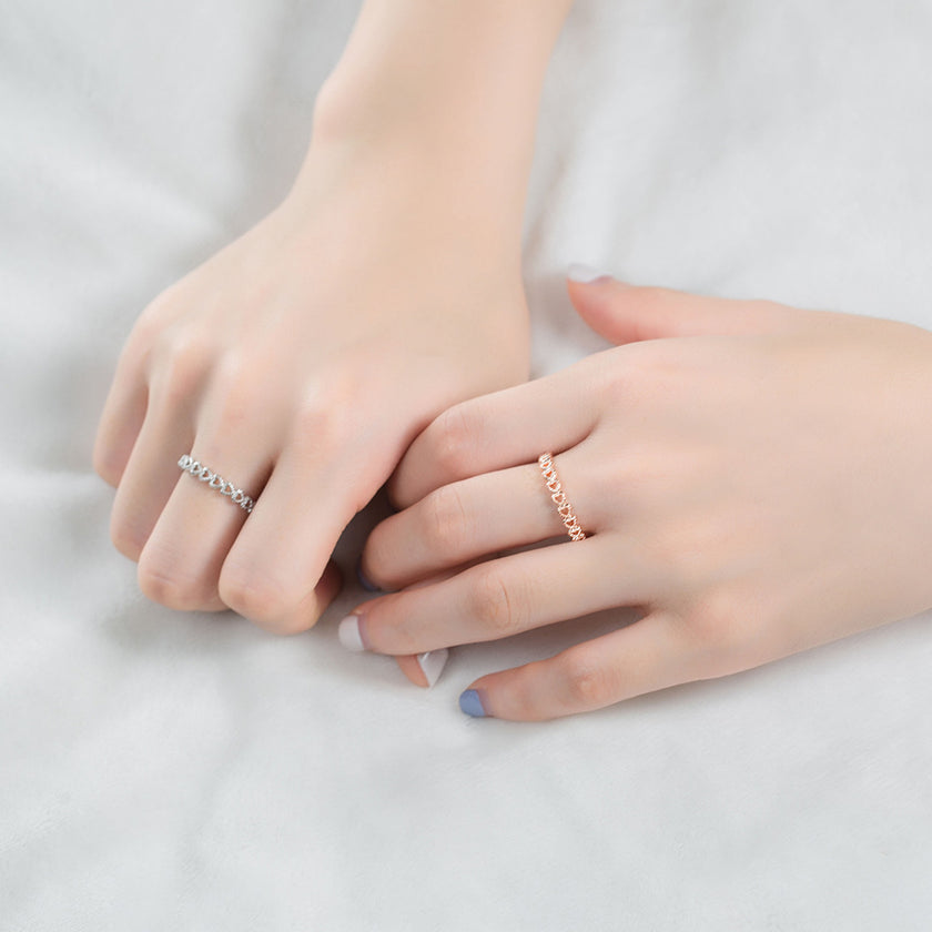 Copper Plated Platinum heart set ring