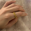 Cuban Chain Ring Plating Real Gold Trend Men's Ring