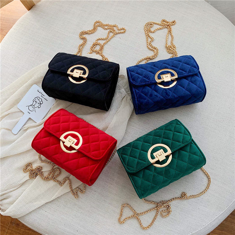 Velvet Mini Crossbody Bags For Women