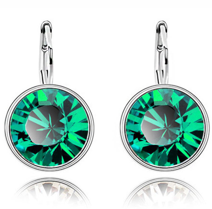 Austrian Crystal Earrings Earrings Female Roundflash Earrings Ear Clips