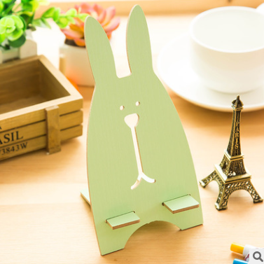 Compatible with Apple, Cartoon Wooden Universal Portable Light Weight Rabbit Mobile Phone Tablet Desktop Holder Stand Lazy bracket For iPhone 7 Xiaomi