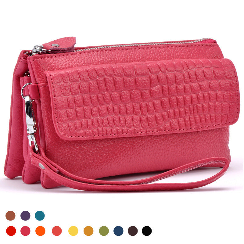 Large Capacity Genuine Leather Bags Clutch Wristlet Bag Day Cutches Handbags Coin Purses