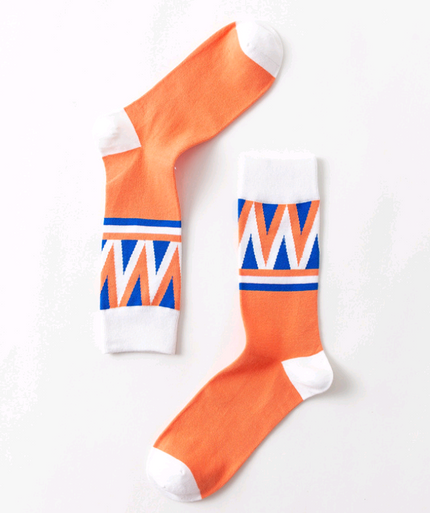 Contrast men's personality cotton socks geometric stockings