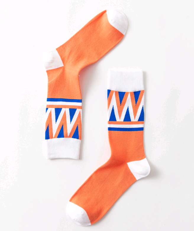 Contrast men's personality cotton socks geometric stockings