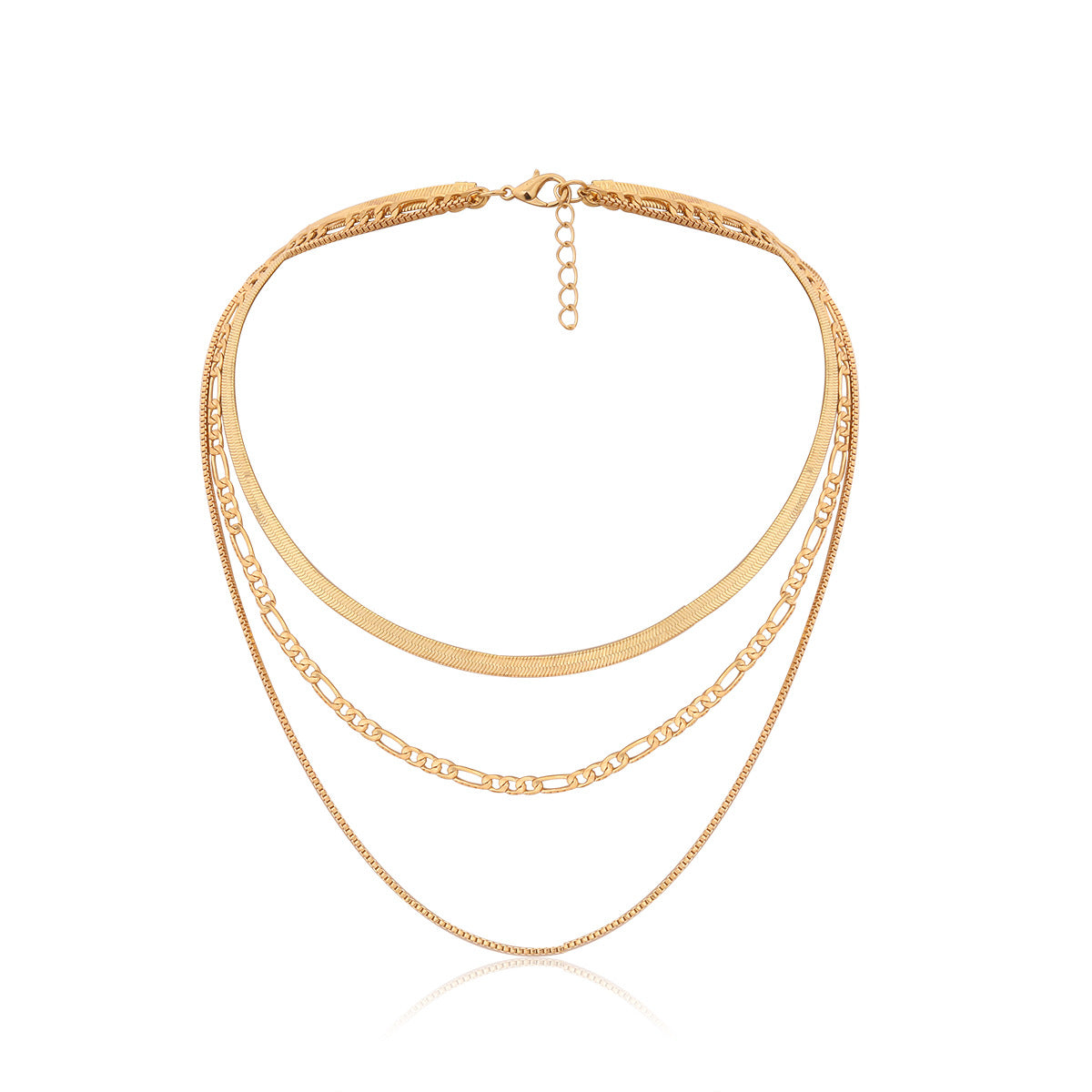 Punk metal snake bone chain necklace