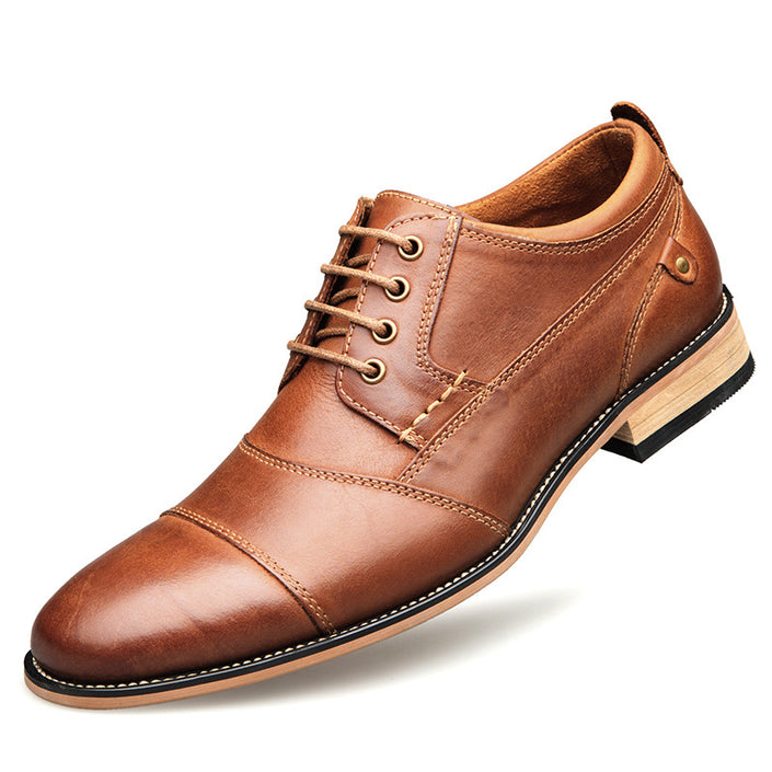 Leather lace-up casual shoes