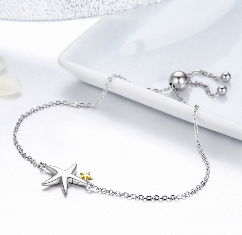 Silver Ziyun New Sea Star Ladies Bracelet Sterling Silver S925 Platinum Bracelet Jewelry SCB025