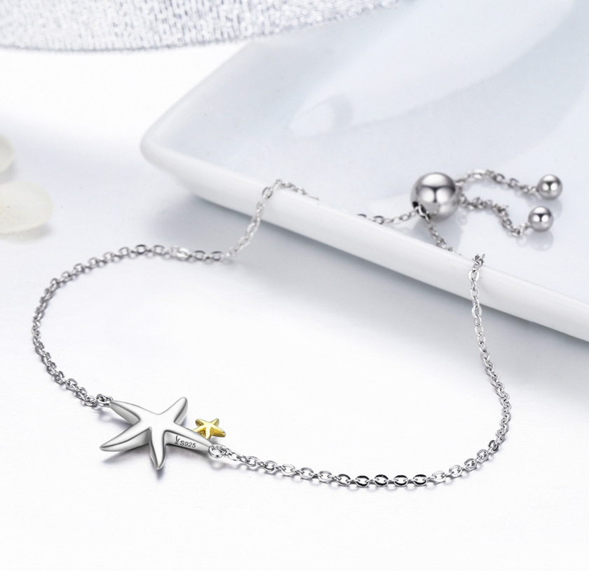 Silver Ziyun New Sea Star Ladies Bracelet Sterling Silver S925 Platinum Bracelet Jewelry SCB025
