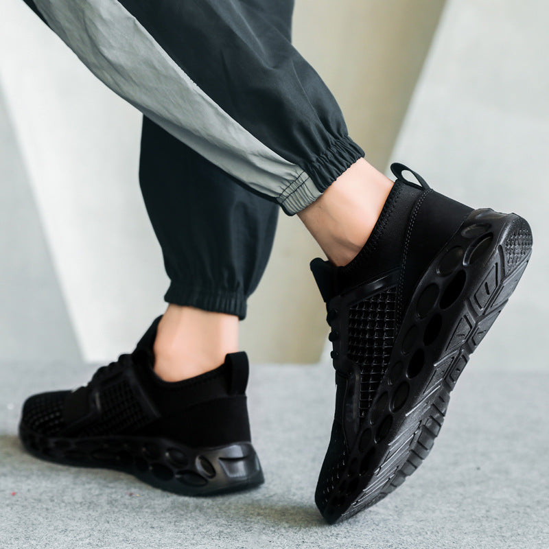 High elastic hollow fly woven casual shoes