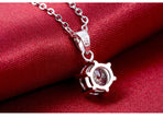 Six-Claw Zircon Sterling Silver Necklace