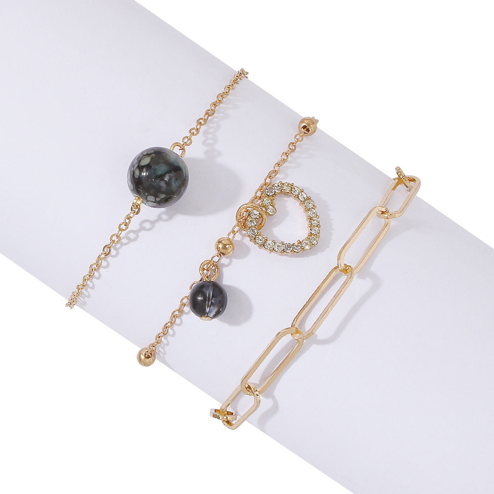 Personalized Creative Heart-shaped Pendant Chain Bracelet