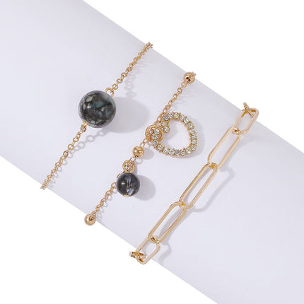 Personalized Creative Heart-shaped Pendant Chain Bracelet