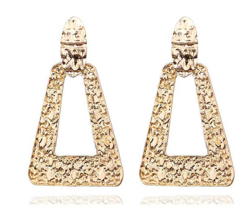 Big Vintage Earrings for Women Gold Silver Black Geometric Statement Earring  Metal Earing Hanging Fashion Jewelry