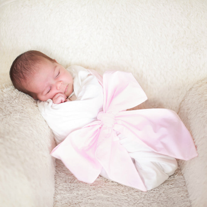 Swaddling cloth with cotton bow newborn kids dress clothes