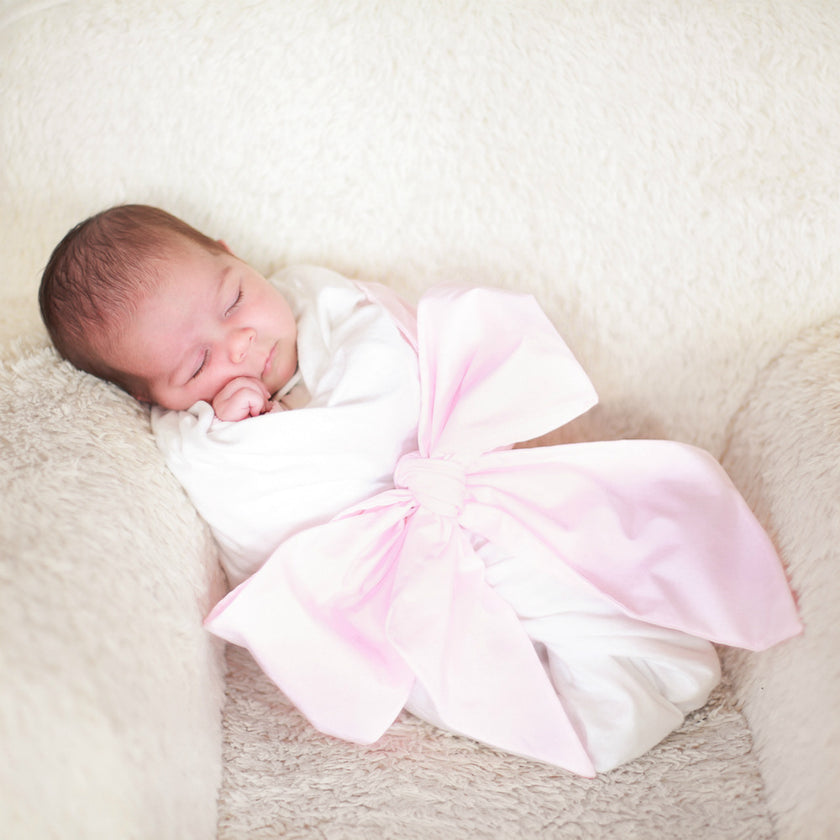 Swaddling cloth with cotton bow newborn kids dress clothes