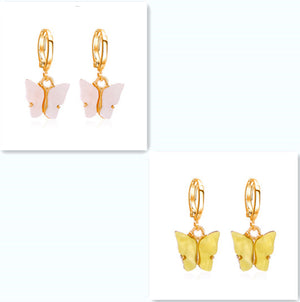 Women's Fashion Colorful Acrylic Butterfly Earrings