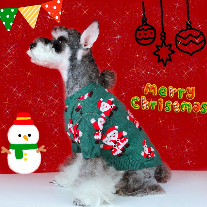 Pet Clothes Schnauzer Teddy Winter Christmas Sweater