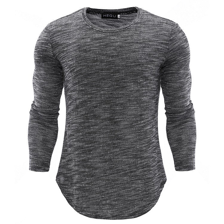 New Round Neck Slim Long-sleeved Men's T-shirt
