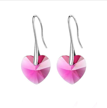 Crystal Heart Drop Earrings