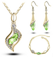 Crystal Earrings Necklace Bracelet Three-piece suit